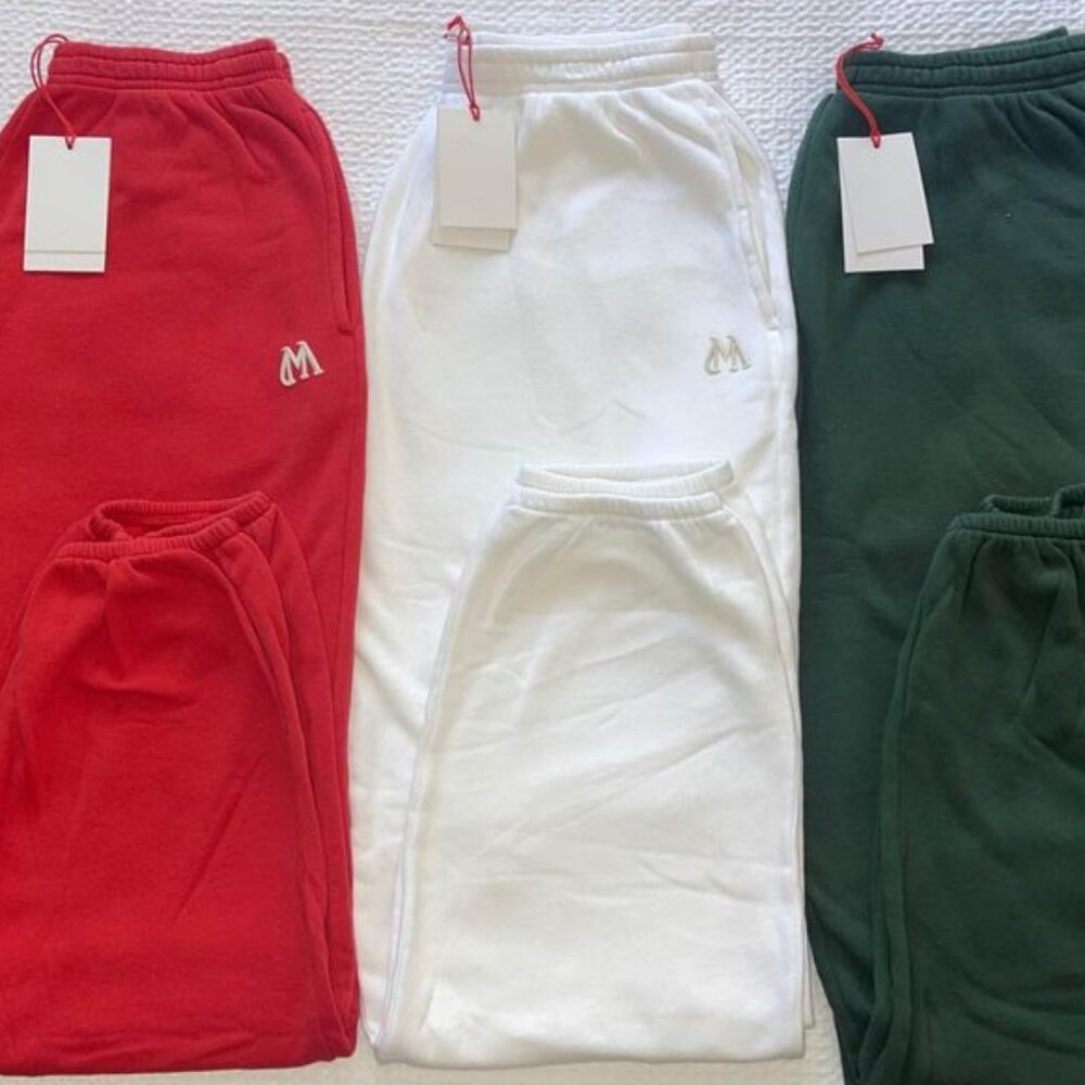 100% cotton tracksuit - WHITE sweatpants